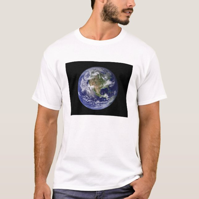 Fullt Earth som visar Nordamerika 3 Tee (Framsida)