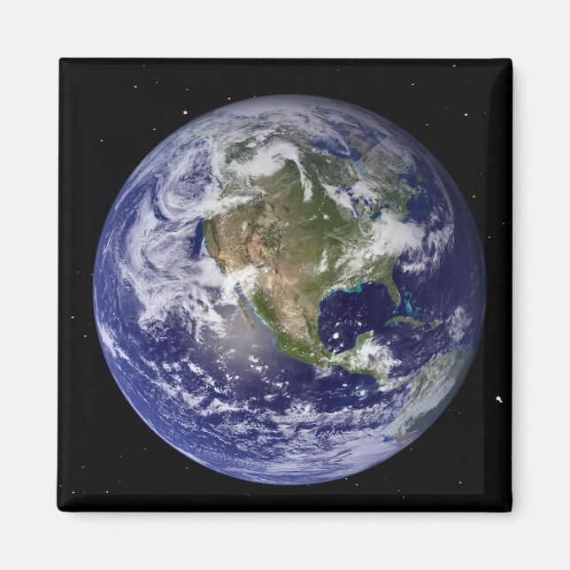 Fullt Earth som visar Nordamerika 4 Magnet (Framsidan)