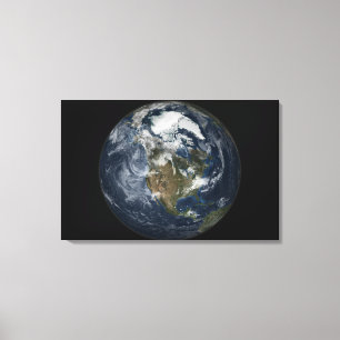 Fullt Earth som visar Nordamerika 5 Canvastryck