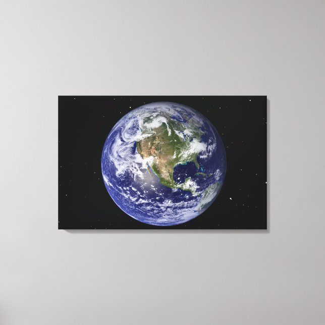 Fullt Earth som visar Nordamerika Canvastryck (Framsida)