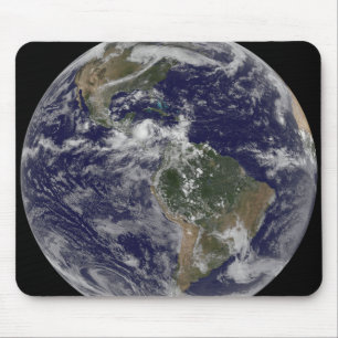 Fullt Earth som visar Nordamerika och Sydamerika 3 Musmatta