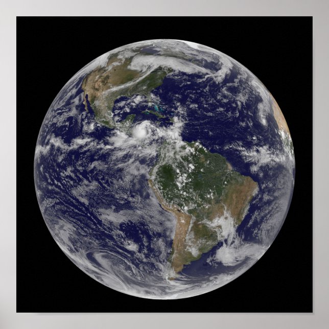 Fullt Earth som visar Nordamerika och Sydamerika 3 Poster (Framsidan)