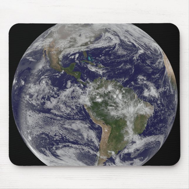 Fullt Earth som visar Nordamerika och Sydamerika 4 Musmatta (Framsidan)