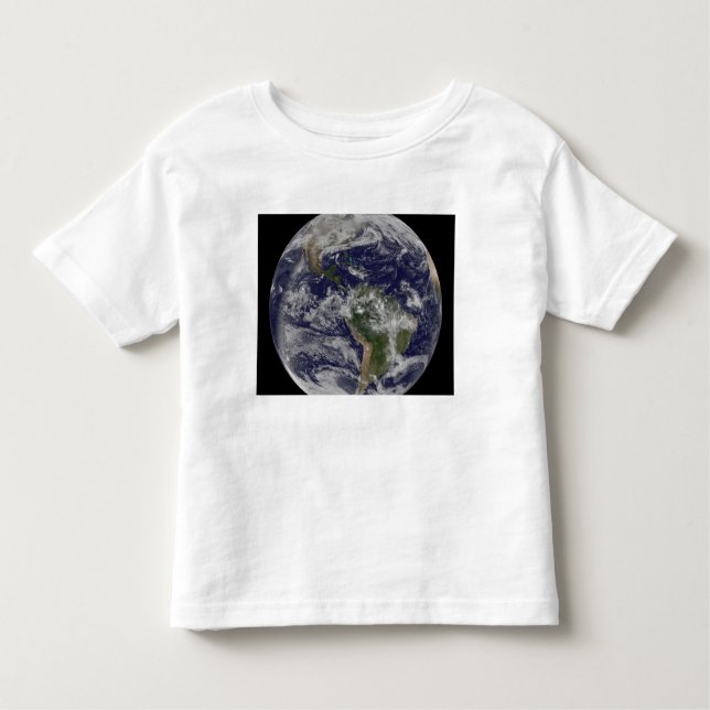 Fullt Earth som visar Nordamerika och Sydamerika 4 T-shirt (Framsida)