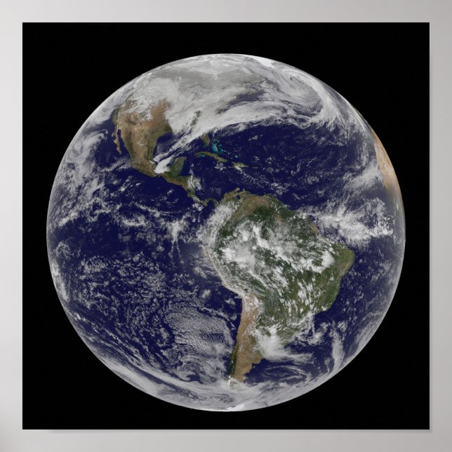 Fullt Earth som visar Nordamerika och Sydamerika 6 Poster (Framsidan)