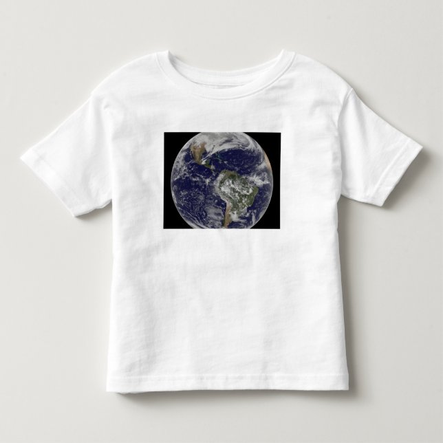 Fullt Earth som visar Nordamerika och Sydamerika 6 Tee Shirt (Framsida)