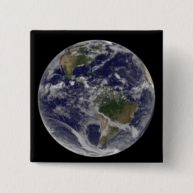 Fullt Earth som visar Nordamerika och Sydamerika Knapp (Framsida)