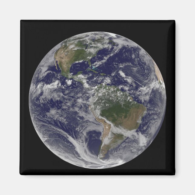 Fullt Earth som visar Nordamerika och Sydamerika Magnet (Framsidan)