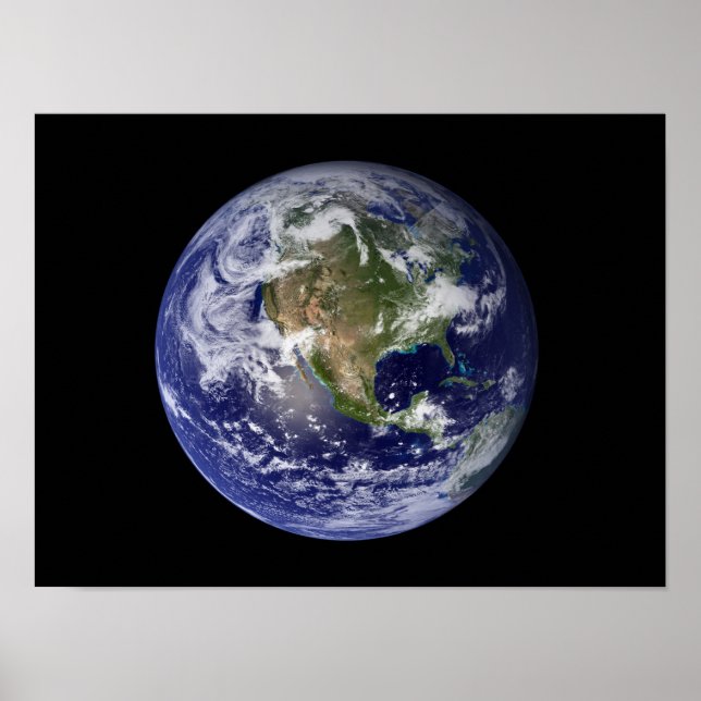 Fullt Earth som visar Nordamerika Poster (Framsidan)