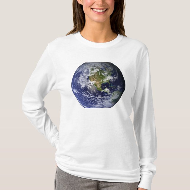Fullt Earth som visar Nordamerika T-shirt (Framsida)