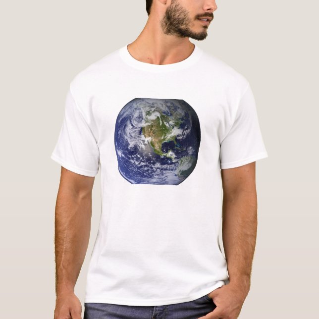 Fullt Earth som visar Nordamerika T Shirt (Framsida)