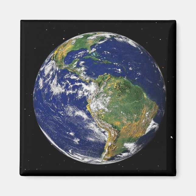 Fullt Earth som visar Sydamerika 2 Magnet (Framsidan)