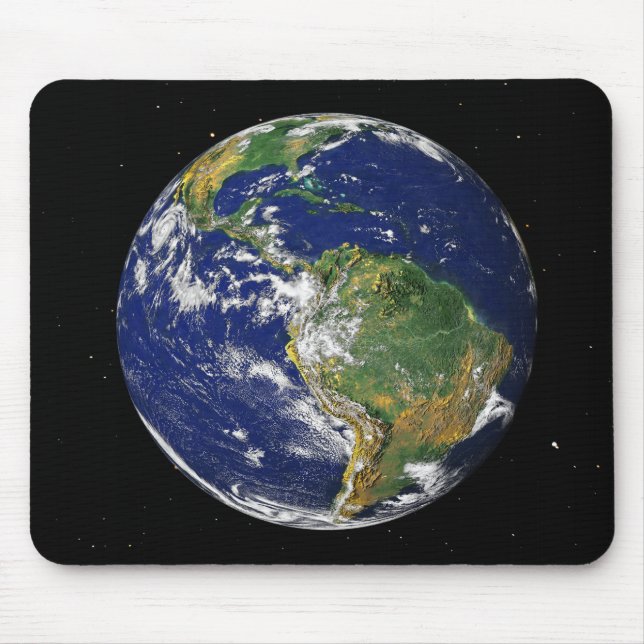 Fullt Earth som visar Sydamerika 2 Musmatta (Framsidan)