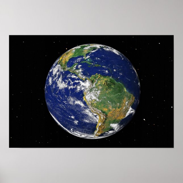 Fullt Earth som visar Sydamerika 2 Poster (Framsidan)