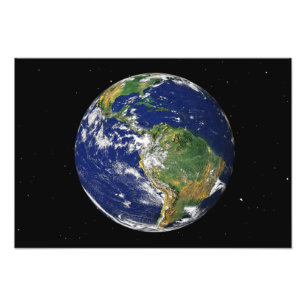 Fullt Earth som visar Sydamerika Fototryck