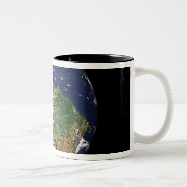 Fullt Earth som visar Sydamerika Två-Tonad Mugg (Höger)