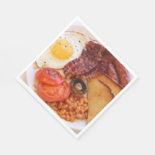 Fullt Engelska Breakfast Napkin Serviette Pappersservett