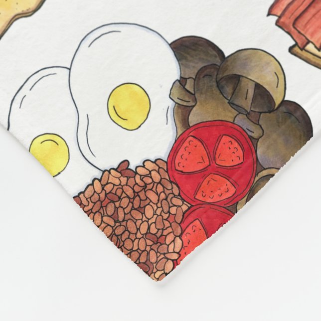 Fullt English Breakfast UK British Food Cuisine Fleecefilt (Hörn)