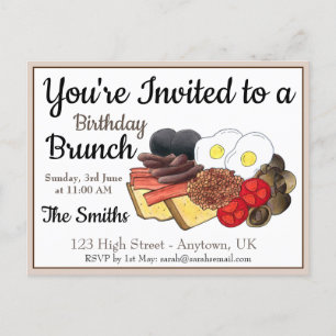 Fullt English Breakfast UK British Food Cuisine Inbjudan Vykort