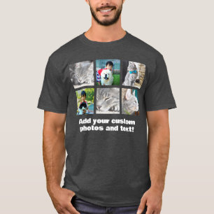 Fullt Färg 6 Photo Mosaic Bild Collage T-Shirt