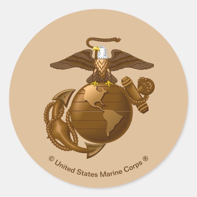 Fullt-Färg EGA - Bronze Runt Klistermärke (Framsida)