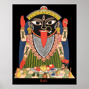 Fullt Färg Poster Hindu Goddess Kali