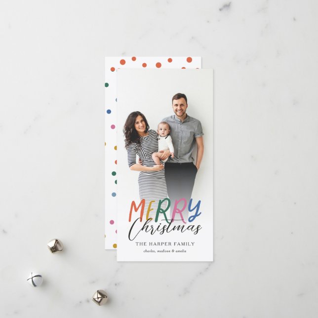 Fullt färgfoto med God jul Julkort (Fram/Back In Situ)