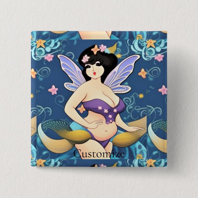 Fullt-figur Fairy Goddess Thunder_Cove Knapp (Framsida)