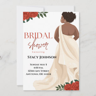 Fullt-Fimade African-American Bride Möhippa Inbjudningar