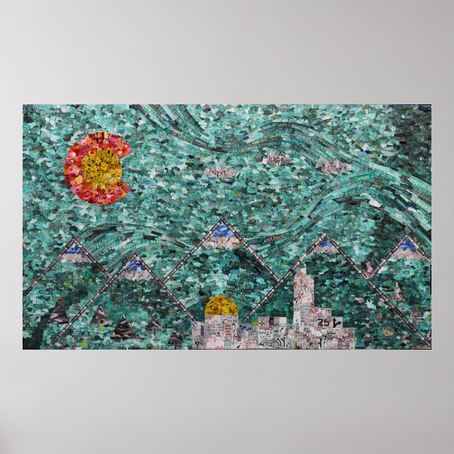 Fullt för Denver-kollage är STORLEK Poster (Framsidan)