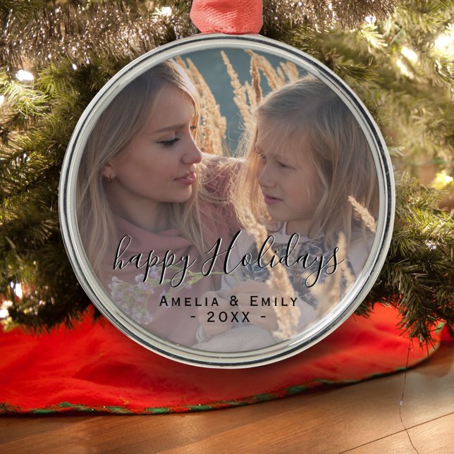 Fullt för enkel Glad helg-skript Julgransprydnad Metall (Skapare uppladdad)