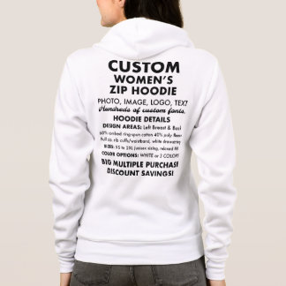 Fullt för Personlig av Anpassningsbar Zip Hoodie T Shirt
