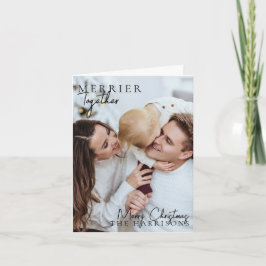 Fullt Fotofamiljens julmoderna typografi Helgkort