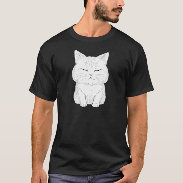 Fullt fredliga katt - avslappnad Kattunge Art TSQ T Shirt (Framsida)