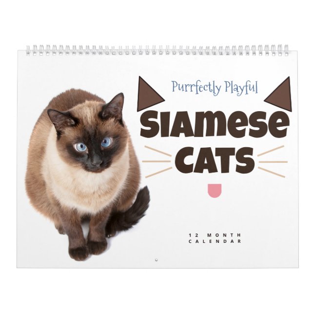 Fullt fungerande siamesiska katter kalender (Omslag)