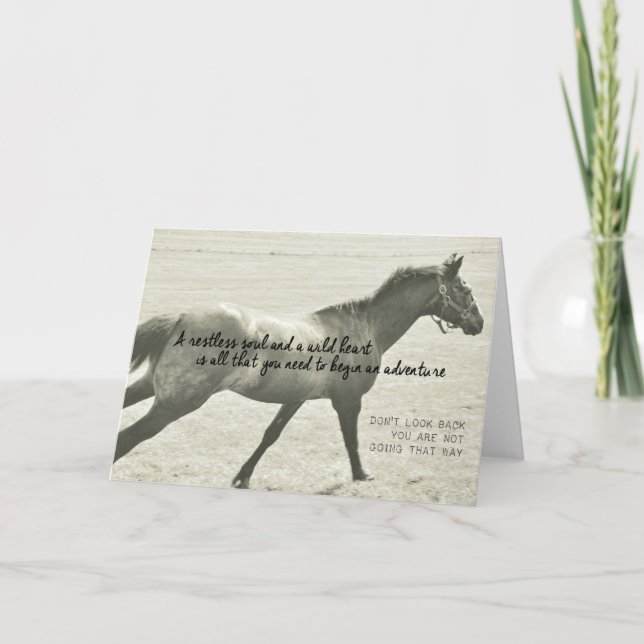 FULLT GALLOP-gratulationskort Tack Kort (Framsida)