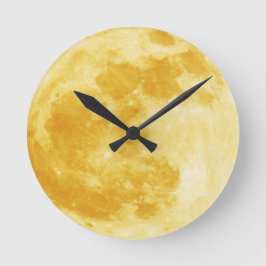 Fullt Harvest Måne Astronomy Wall Clock Rund Klocka