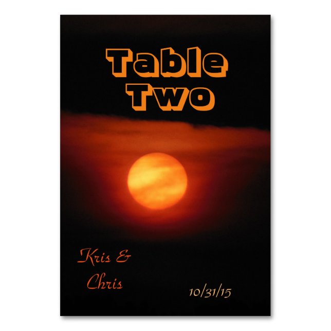 Fullt Harvest Måne Bröllop Bord Bordsnummer (Framsidan)