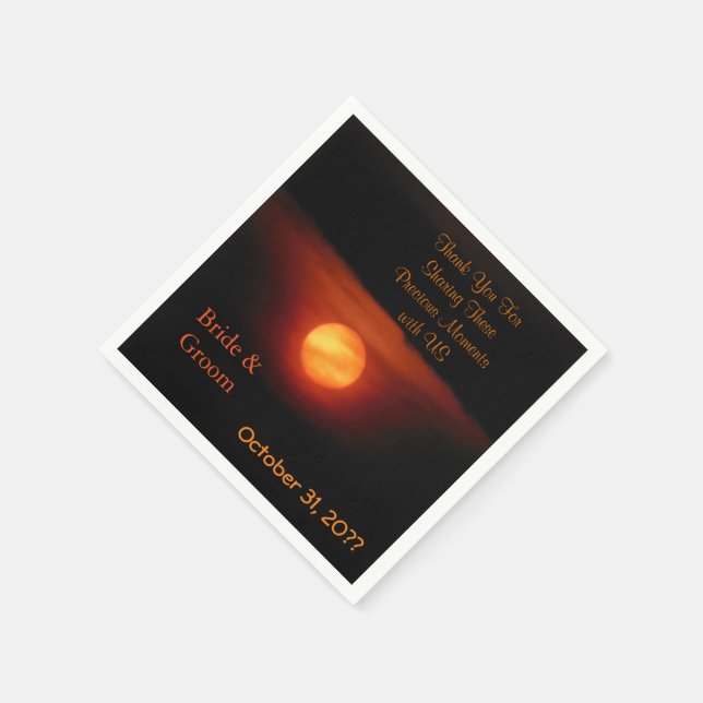 Fullt Harvest Måne Bröllop Pappersservett (Hörn)