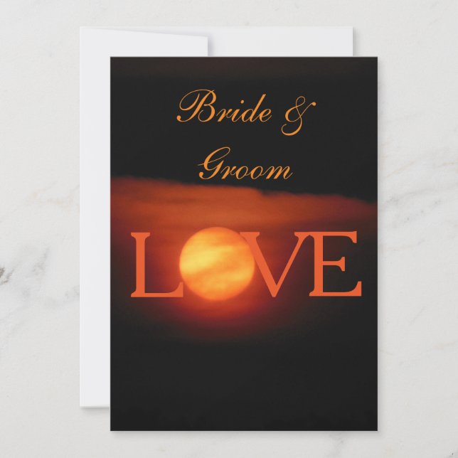 Fullt Harvest Måne bröllopsinbjudan Inbjudningar (Framsida)