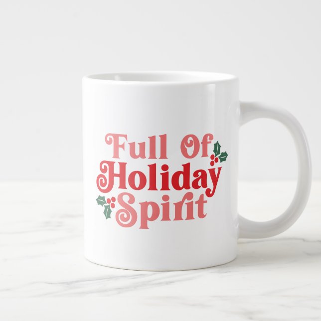 Fullt Helgdag Spirit - Festive Typography Jumbo Mugg (Höger)