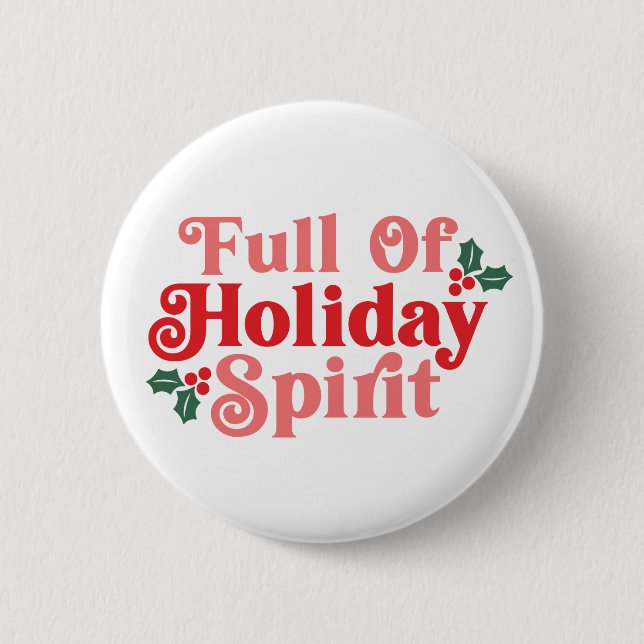 Fullt Helgdag Spirit - Festive Typography Knapp (Framsida)