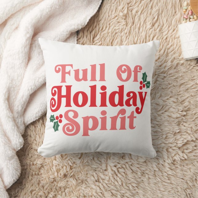 Fullt Helgdag Spirit - Festive Typography Kudde (Filt)