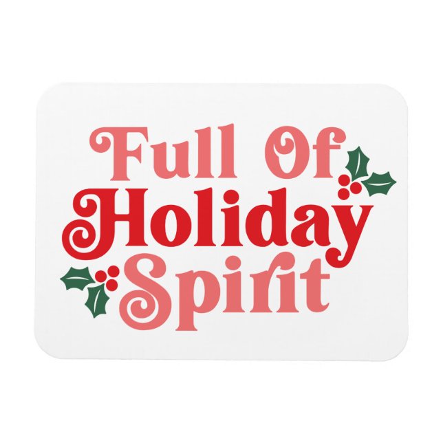 Fullt Helgdag Spirit - Festive Typography Magnet (Horisontell)