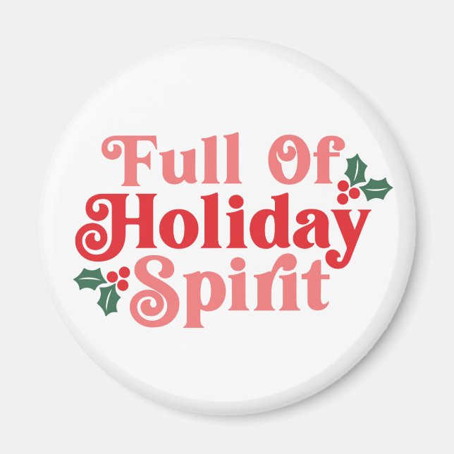 Fullt Helgdag Spirit - Festive Typography Magnet (Framsidan)