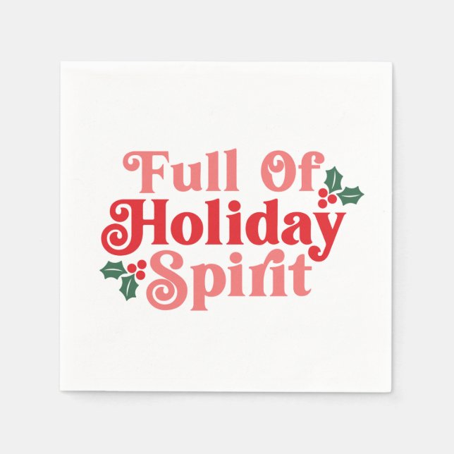 Fullt Helgdag Spirit - Festive Typography Pappersservett (Framsidan)