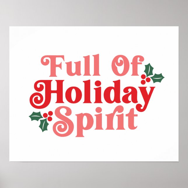 Fullt Helgdag Spirit - Festive Typography Poster (Framsidan)