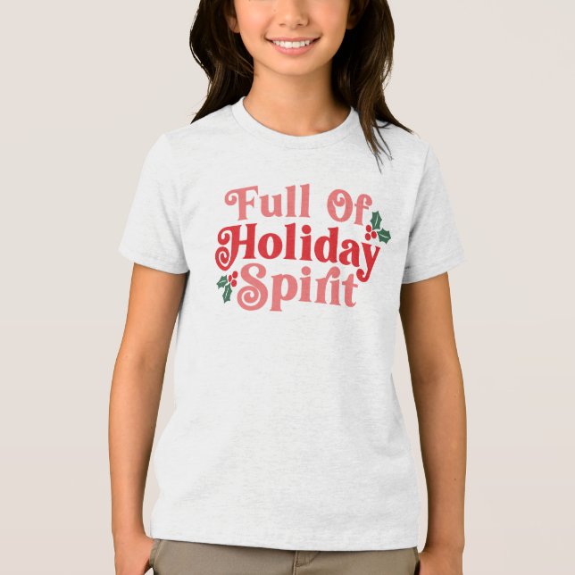 Fullt Helgdag Spirit - Festive Typography T Shirt (Framsida)