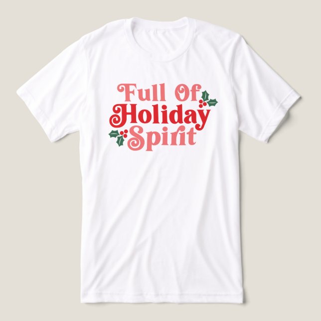 Fullt Helgdag Spirit - Festive Typography T Shirt (Design Framsida)