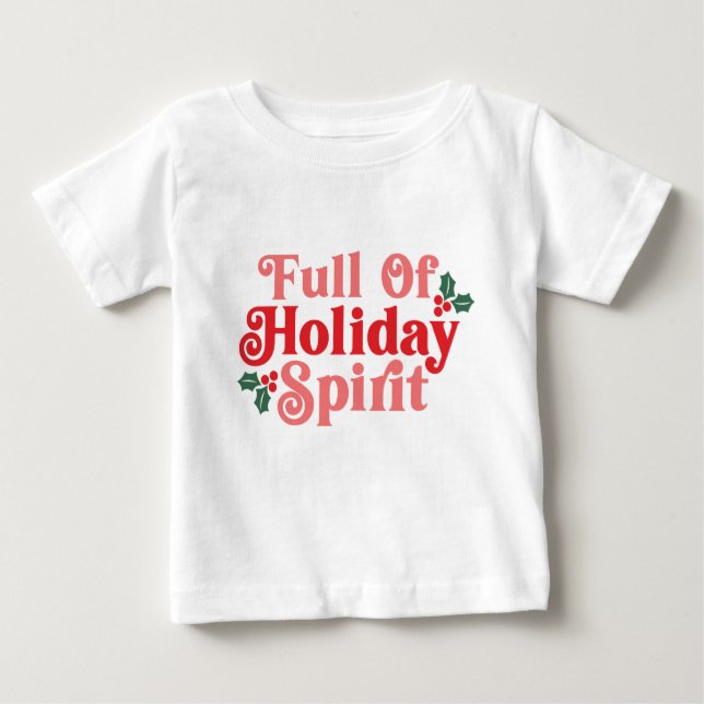 Fullt Helgdag Spirit - Festive Typography T Shirt (Framsida)